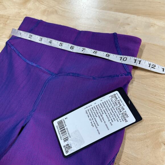 Lululemon Base Pace High-Rise Tight 25" Two-Tone Ribbed Sonic Pink Sz 2 NWT - Picture 9 of 11